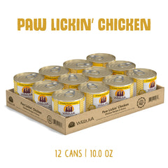Weruva Paw Lickin’ Chicken — morceaux tendres de poulet dans une sauce onctueuse.