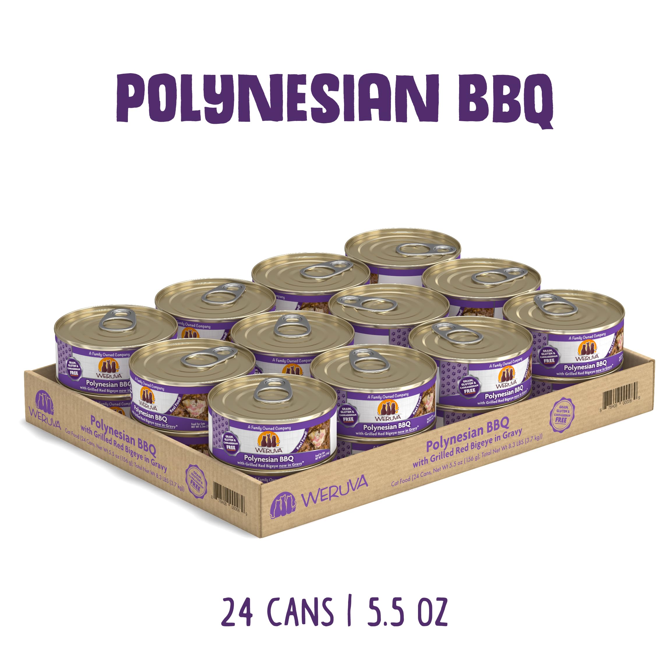 Weruva Polynesian BBQ Bigeye Rouge - Morceaux dans la sauce, pratique pour repas nocturnes.