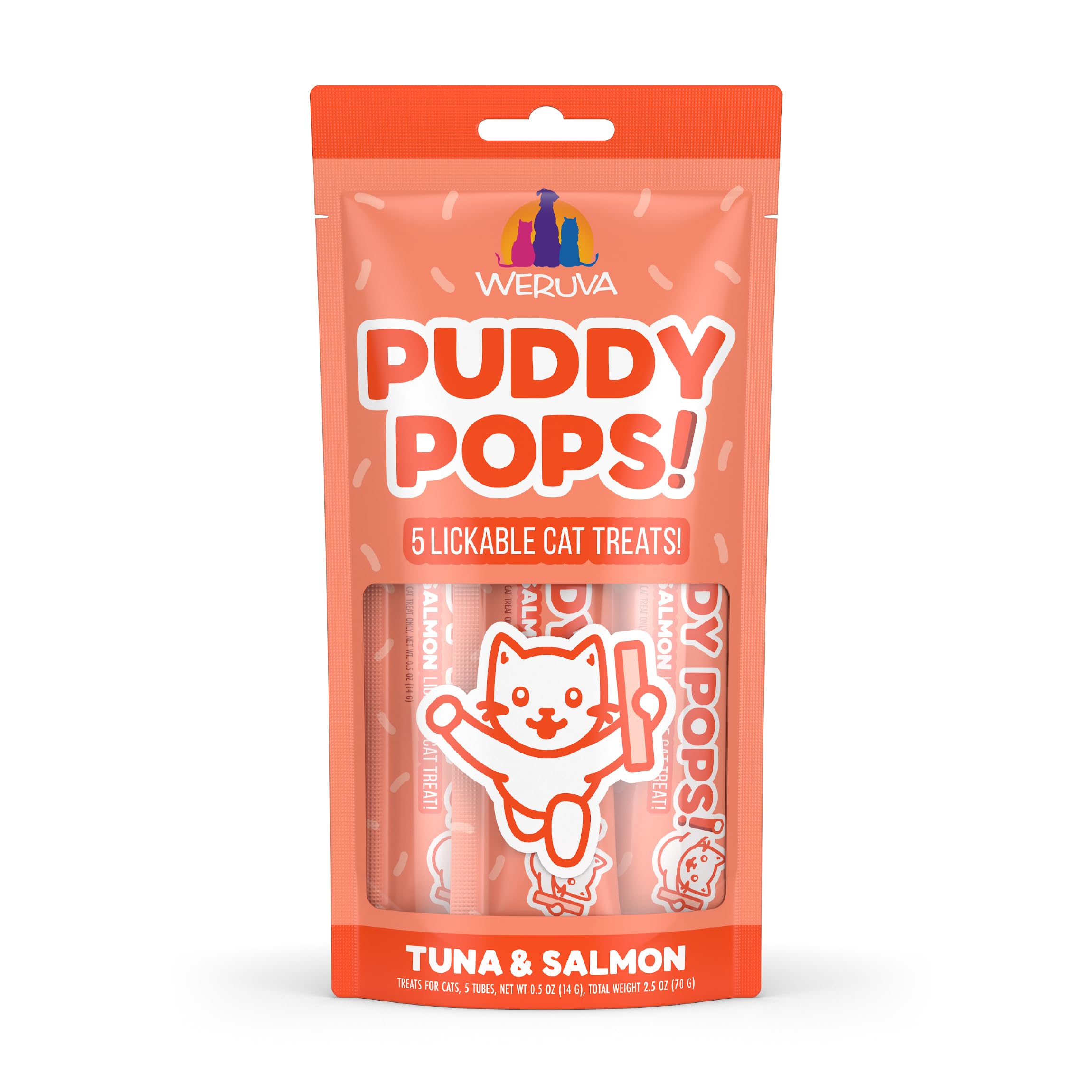 Puddy Pops Weruva: thon-saumon en tube 0,5 oz pour chats