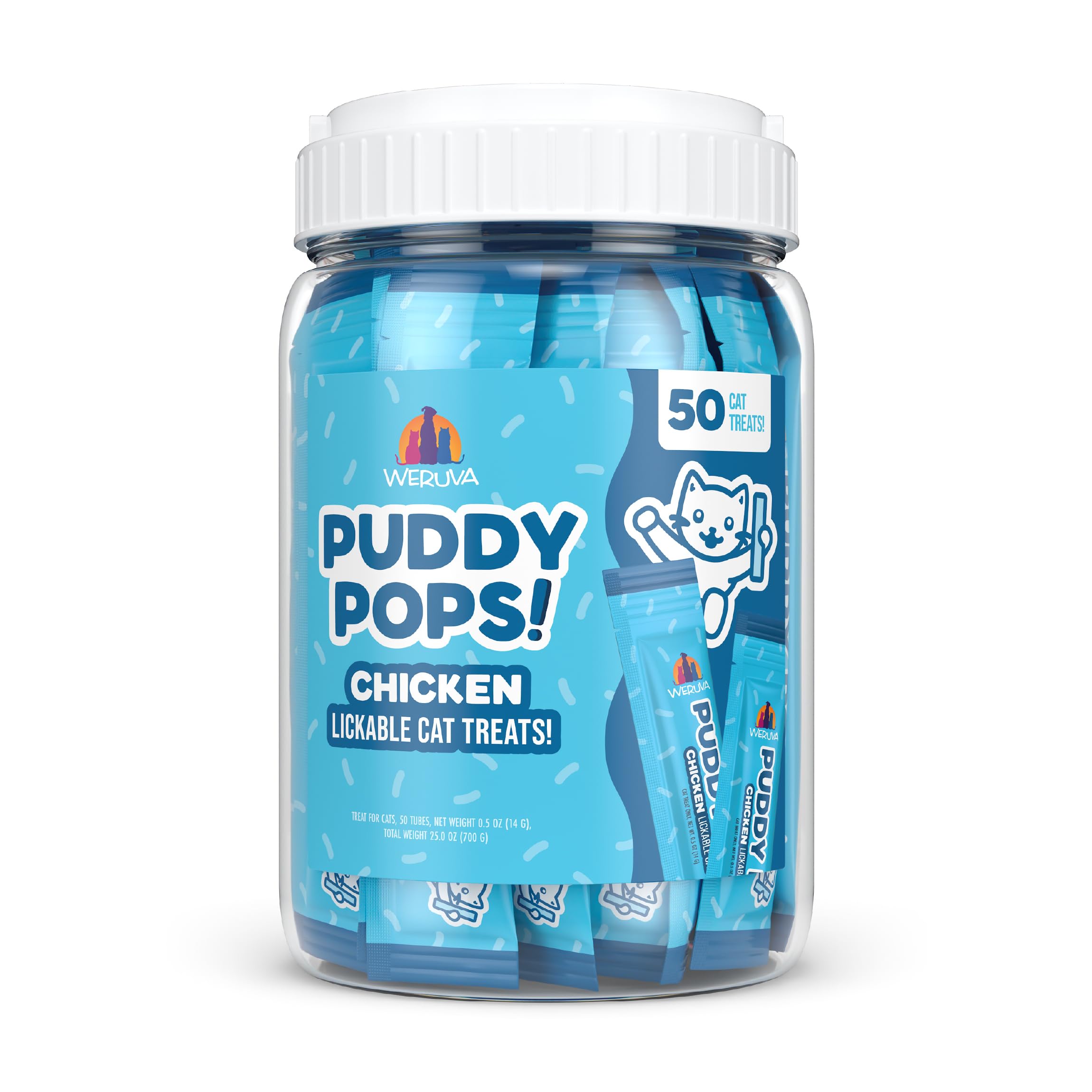 Puddy Pops Weruva : tube-paquet 50, friandise pratique à partager