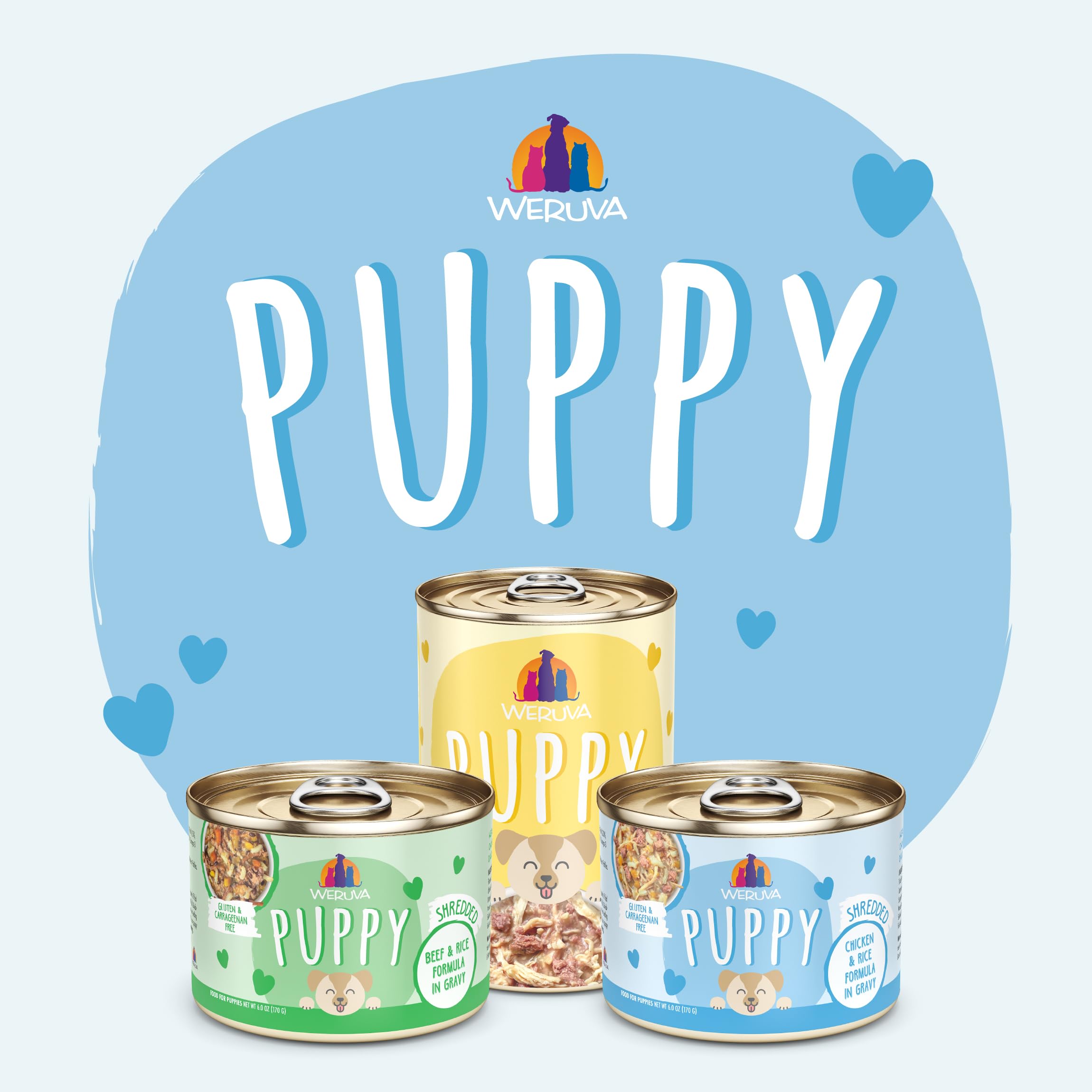 Weruva Puppy boeuf et riz, portion idéale pour chiot, image de dégustation