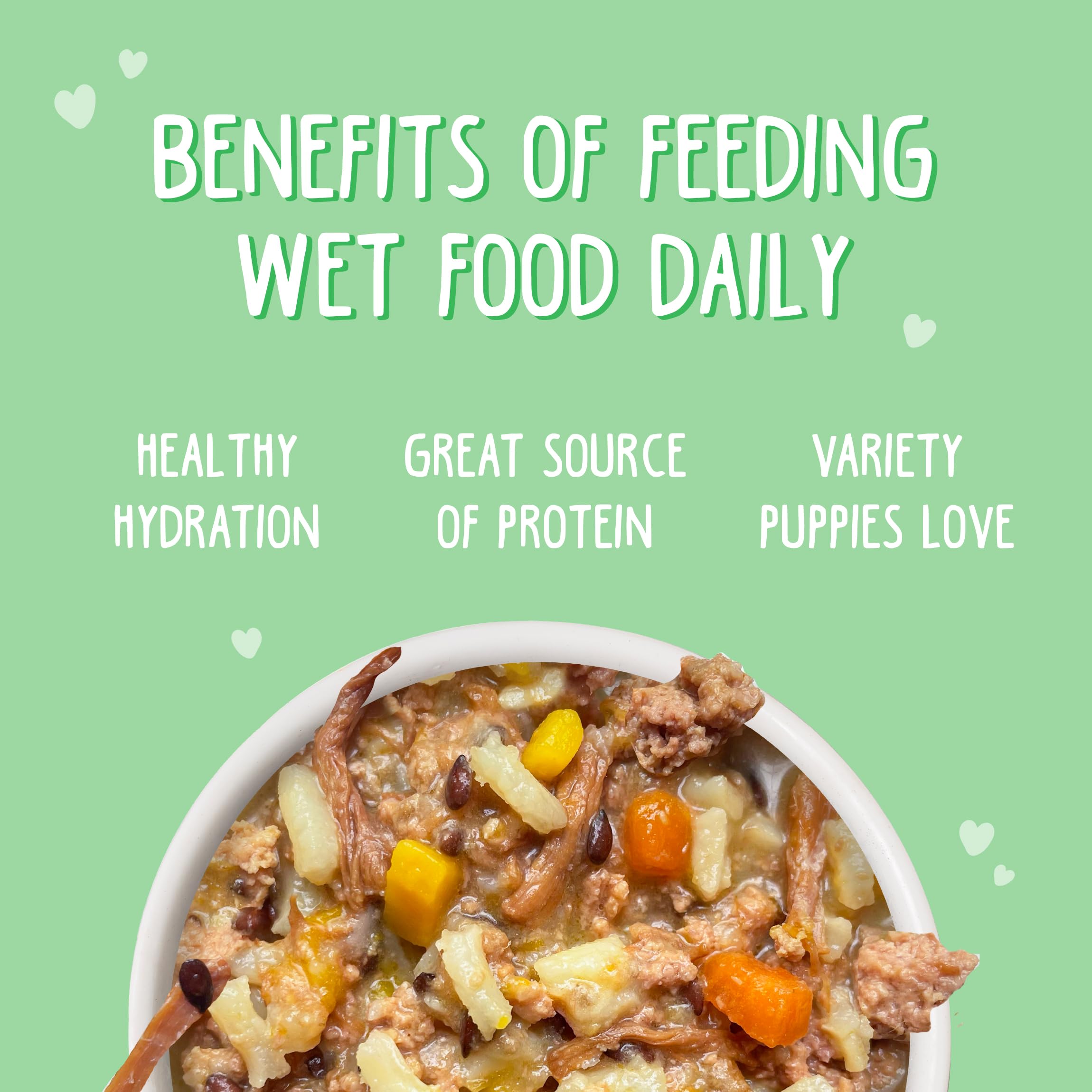 Weruva Puppy sans gluten et sans carrageénane, étiquette claire
