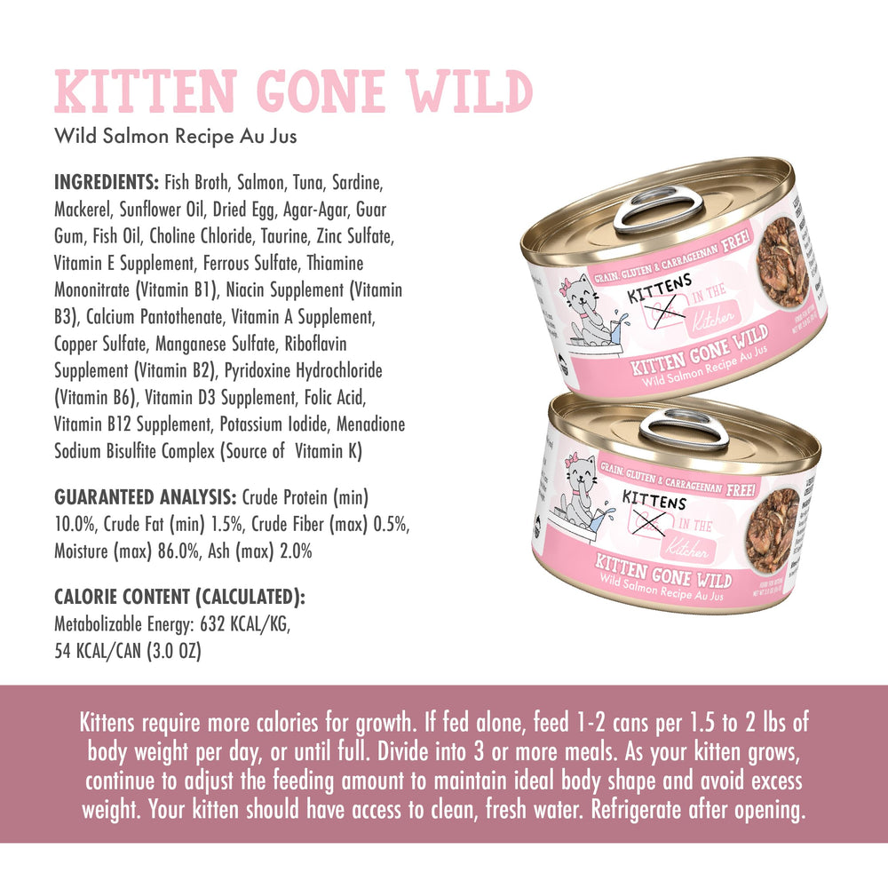 Weruva Kitten Gone Wild sans gluten, choix léger pour chaton.