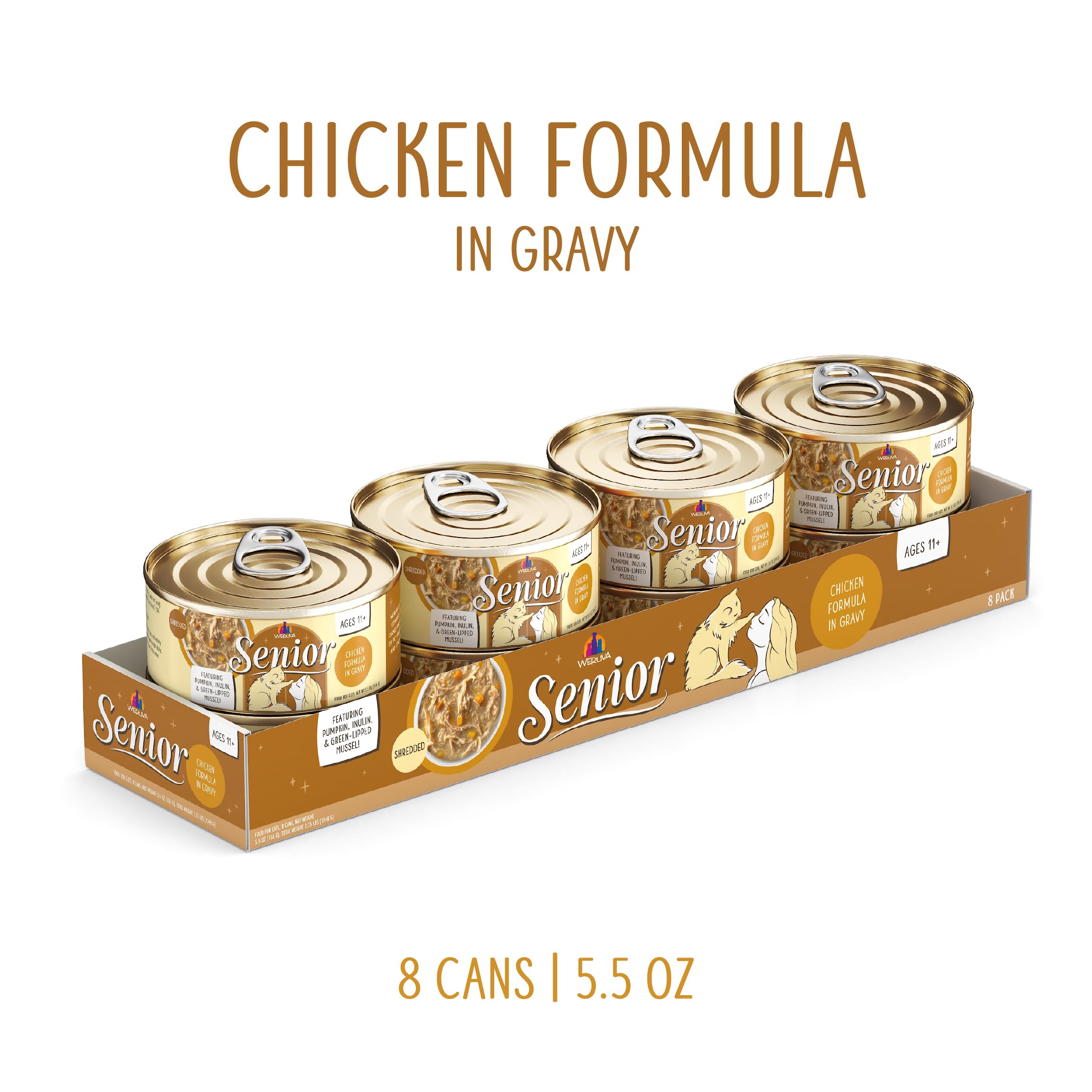 Poulet blanc sans os et sans peau dans Weruva Senior, repas quotidien.