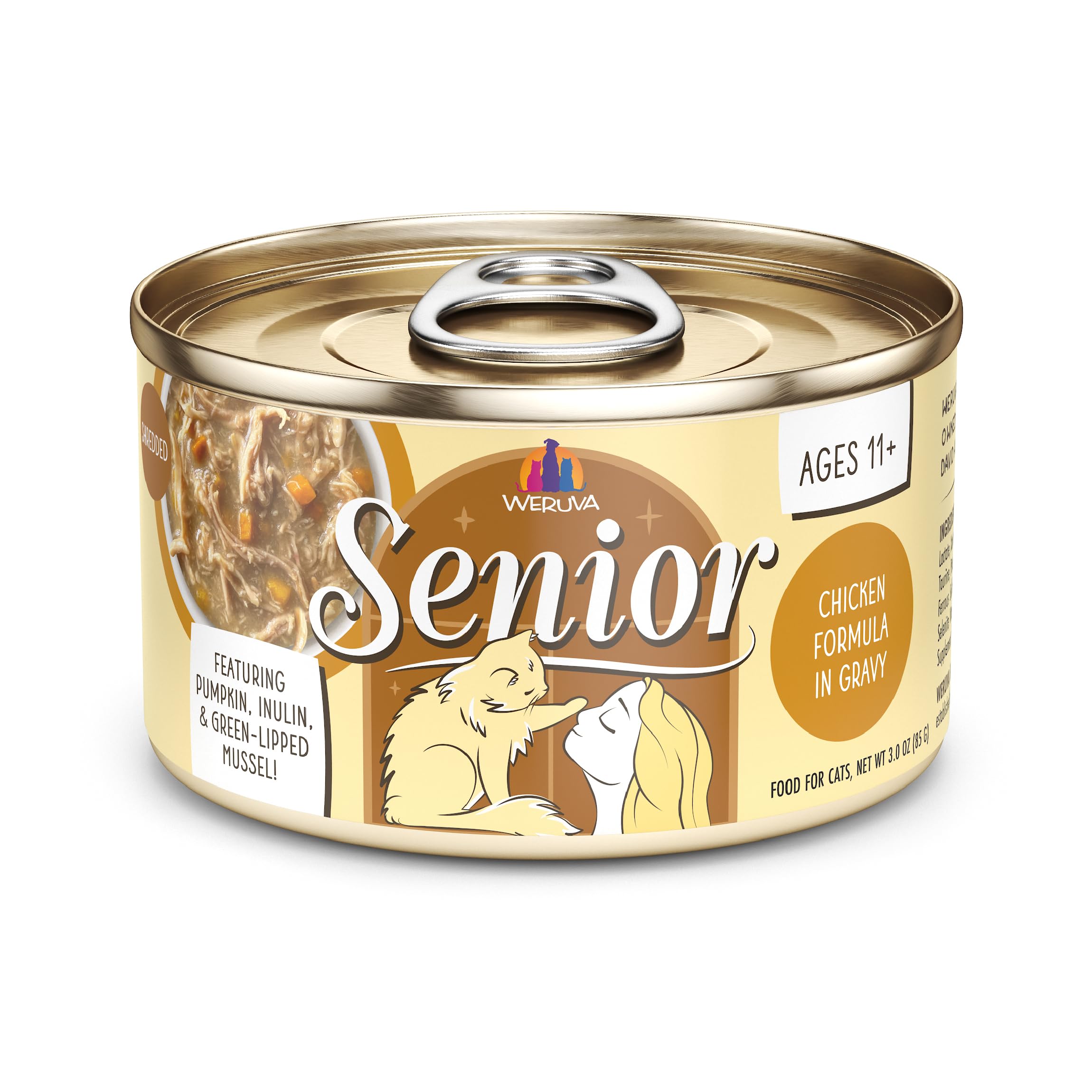 Weruva Senior Chat poulet en gravy, boîte 3oz, repas pratique.