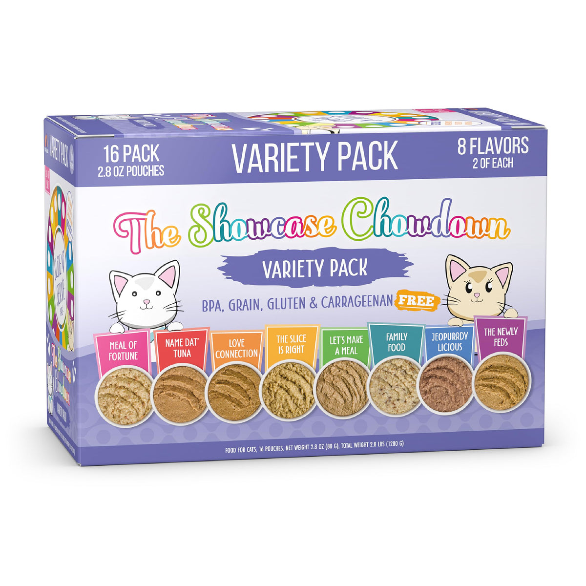 Weruva Slide N' Serve Paté, ensemble-assortiment 16 sachets, idéal pour tester les saveurs.