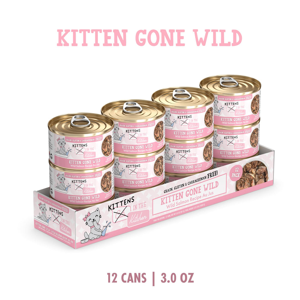Weruva Kitten Gone Wild thon au jus, protéines marines pour chaton actif.