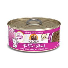 Weruva Tic Tac Whoa Pâté thon saumon pour chat, texture crémeuse et appétissante.