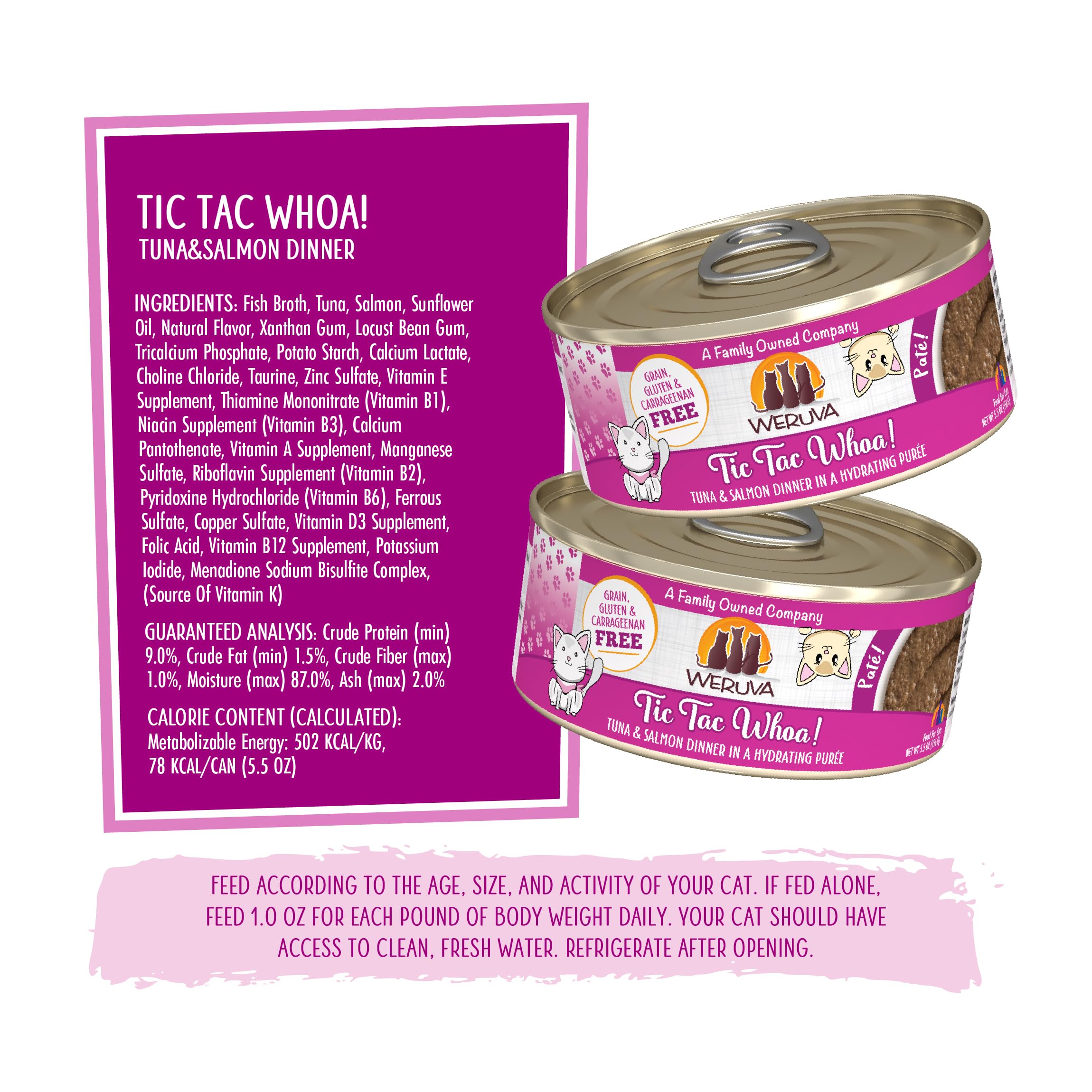 Gelée crémeuse de thon et saumon par Weruva Tic Tac Whoa.