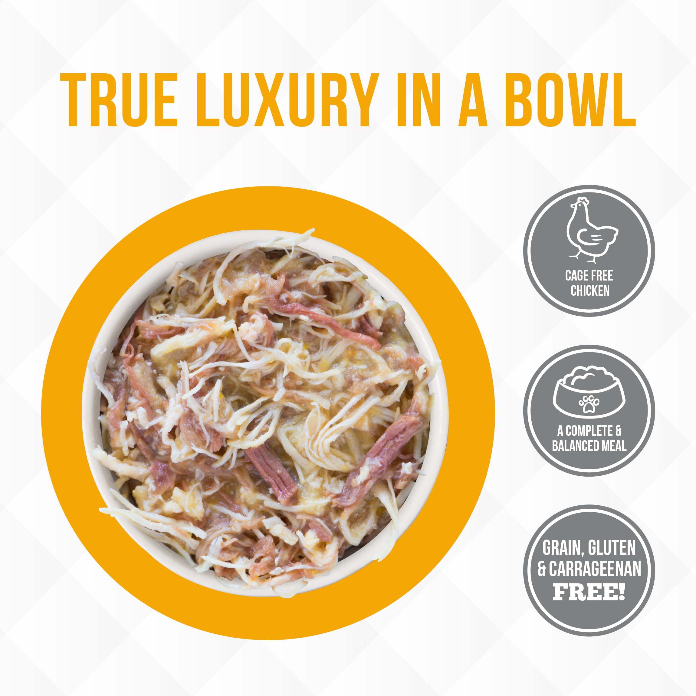 Weruva Truluxe: boeuf sans os et poulet pour repas équilibré.