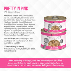 Weruva TruLuxe Pretty in Pink, étiquette premium et design soigné.