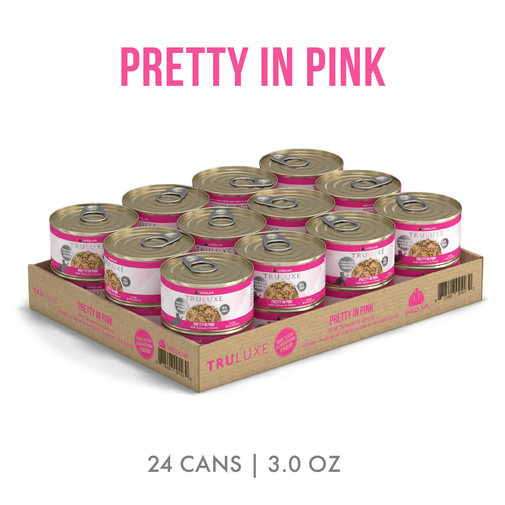 Weruva TruLuxe Pretty in Pink, saumon rose dans sauce, texture savoureuse pour chat.