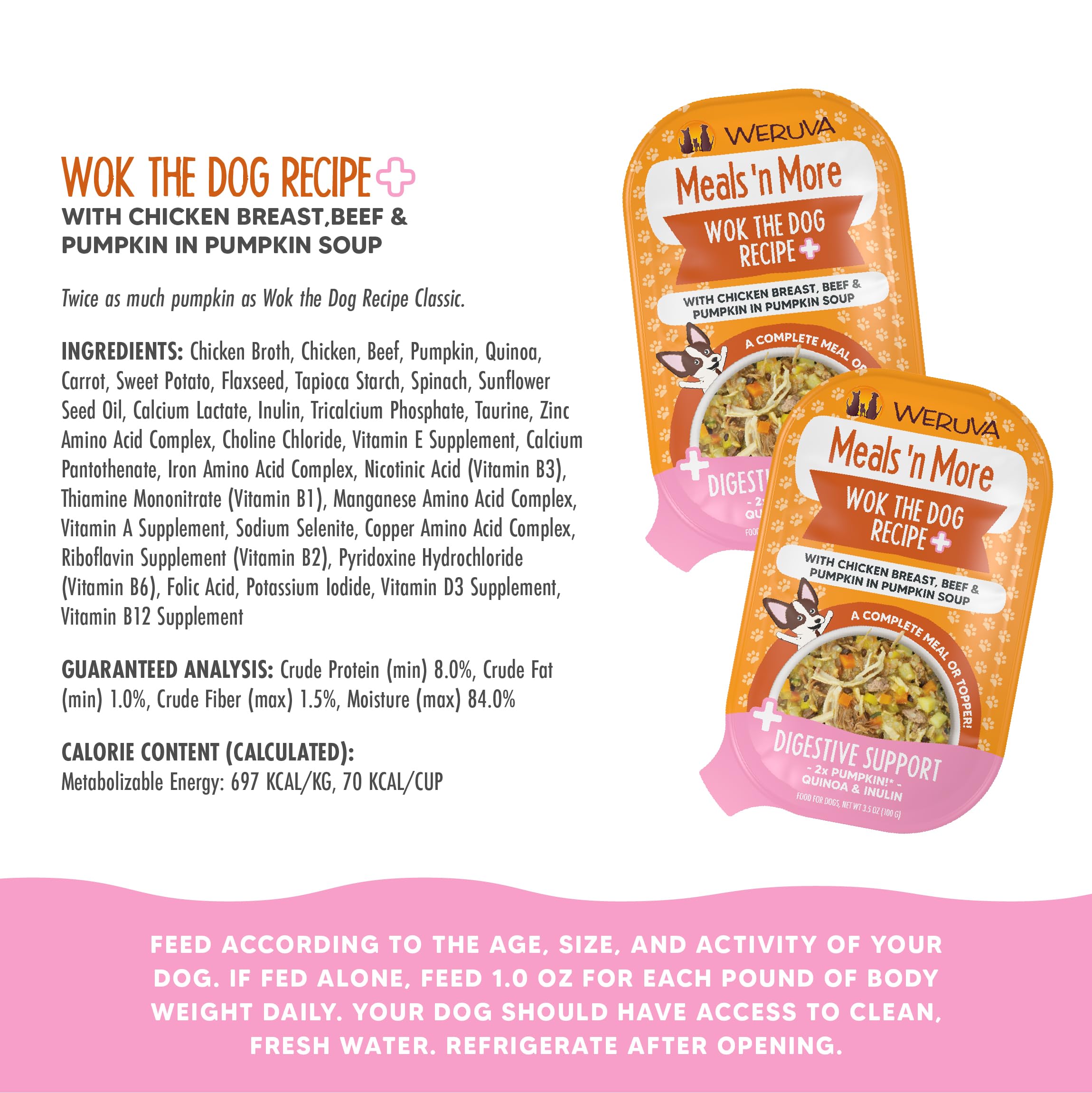 Potiron quinoa et inuline pour un profil nutritionnel dans le Wok The Dog Plus