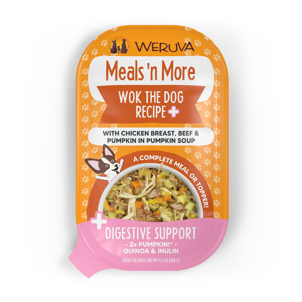 Weruva Wok The Dog Plus dans une tasse 3,5 oz, repas humide pratique pour chien