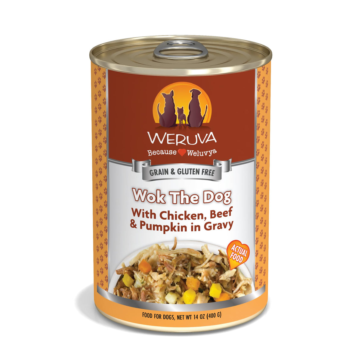 Weruva Wok The Dog poulet blanc en sauce, repas appétent et visible.