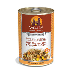Weruva Wok The Dog poulet blanc en sauce, repas appétent et visible.