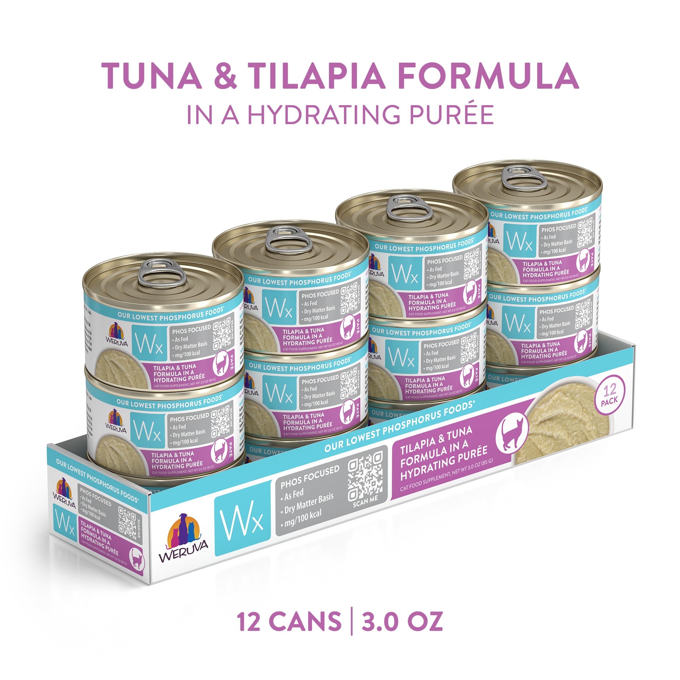 Weruva Wx Phos Focused lot de 12 boîtes: présentation pratique pour les repas.