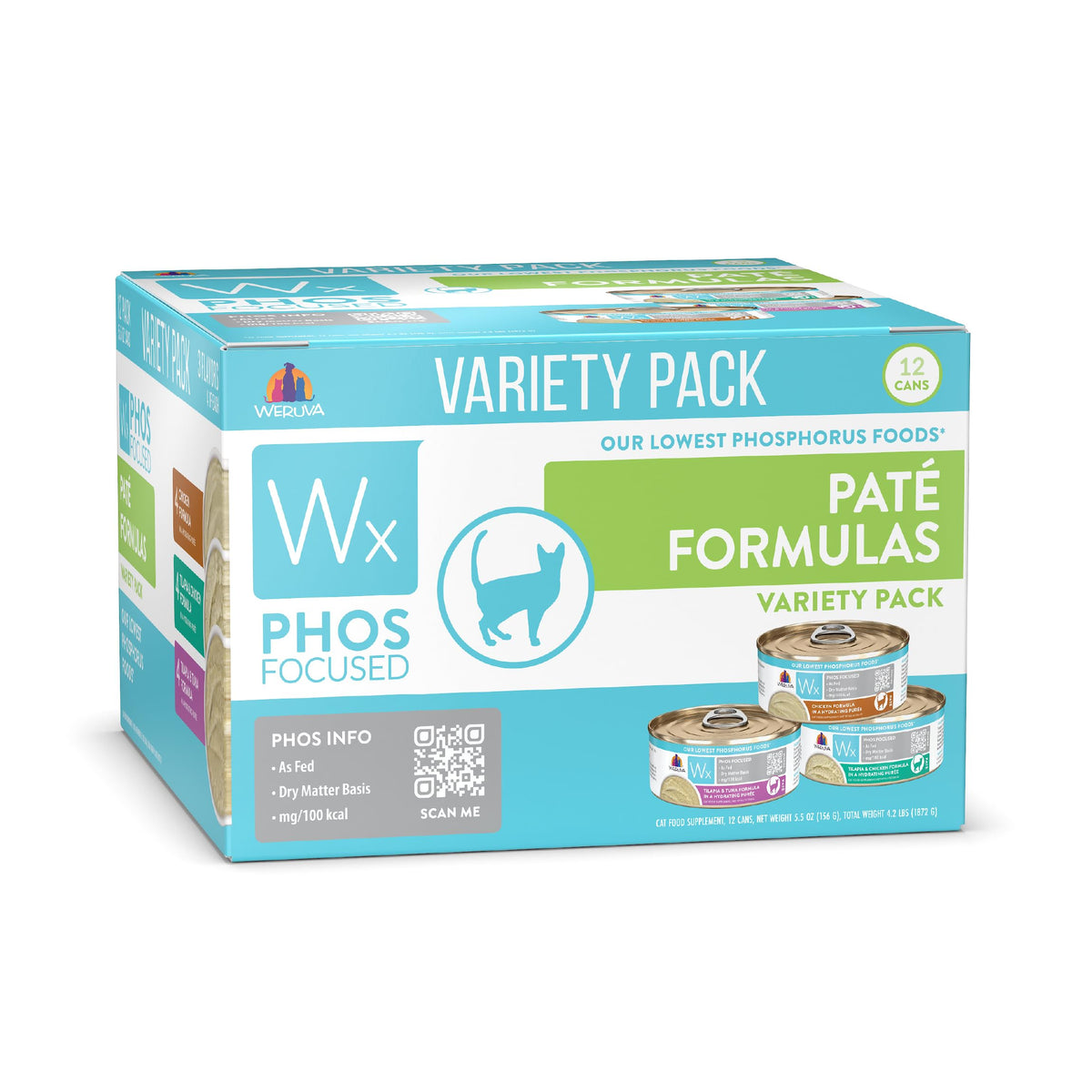 Weruva Wx Phos Focused Pate variete de boites: douze canettes ensemble