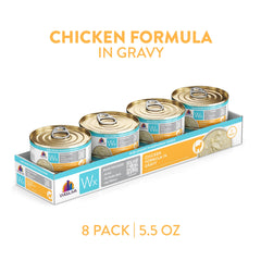 Weruva Wx Phos Focused poulet en sauce – etiquette visible, transparence sur les ingrédients.