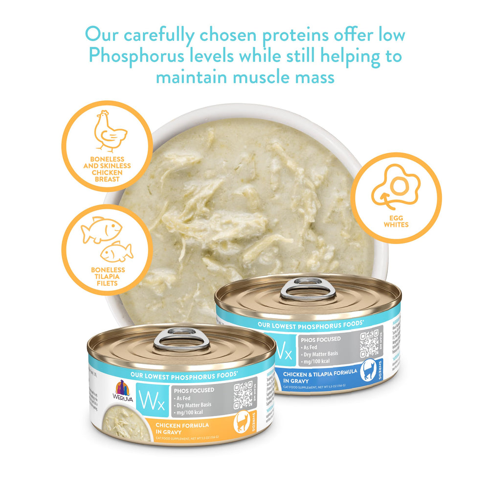 Weruva Wx Phos Focused poulet en sauce – protéines biodisponibles pour digestion efficace.