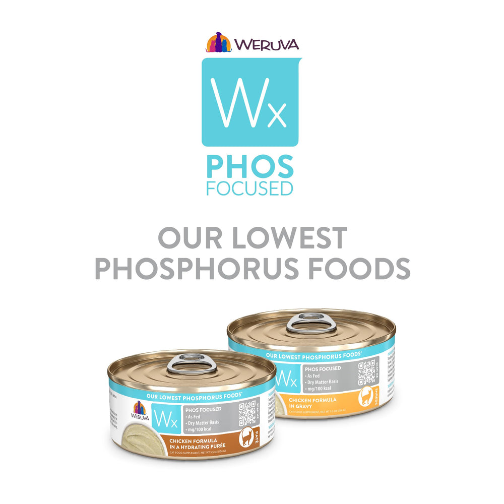 Weruva Wx Phos Focused, protéines biodisponibles dans le poulet, soutien nutritionnel possible.