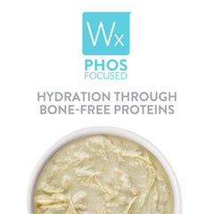 Texture sauce riche Weruva Wx Phos Focused, morceaux tendres de poulet et tilapia