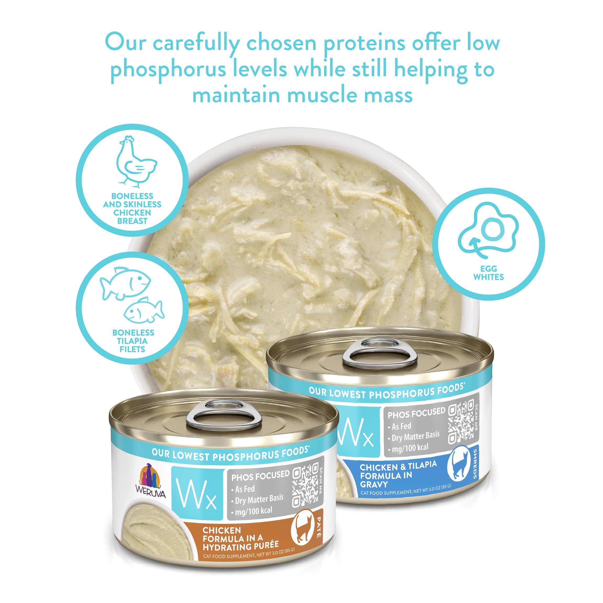 Weruva Wx Phos Focused sans cellulose en poudre pour une composition pure.