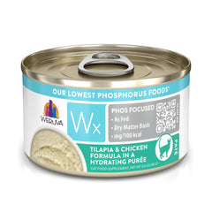 Weruva Wx Phos Focused – tilapia et poulet dans purée hydratante.
