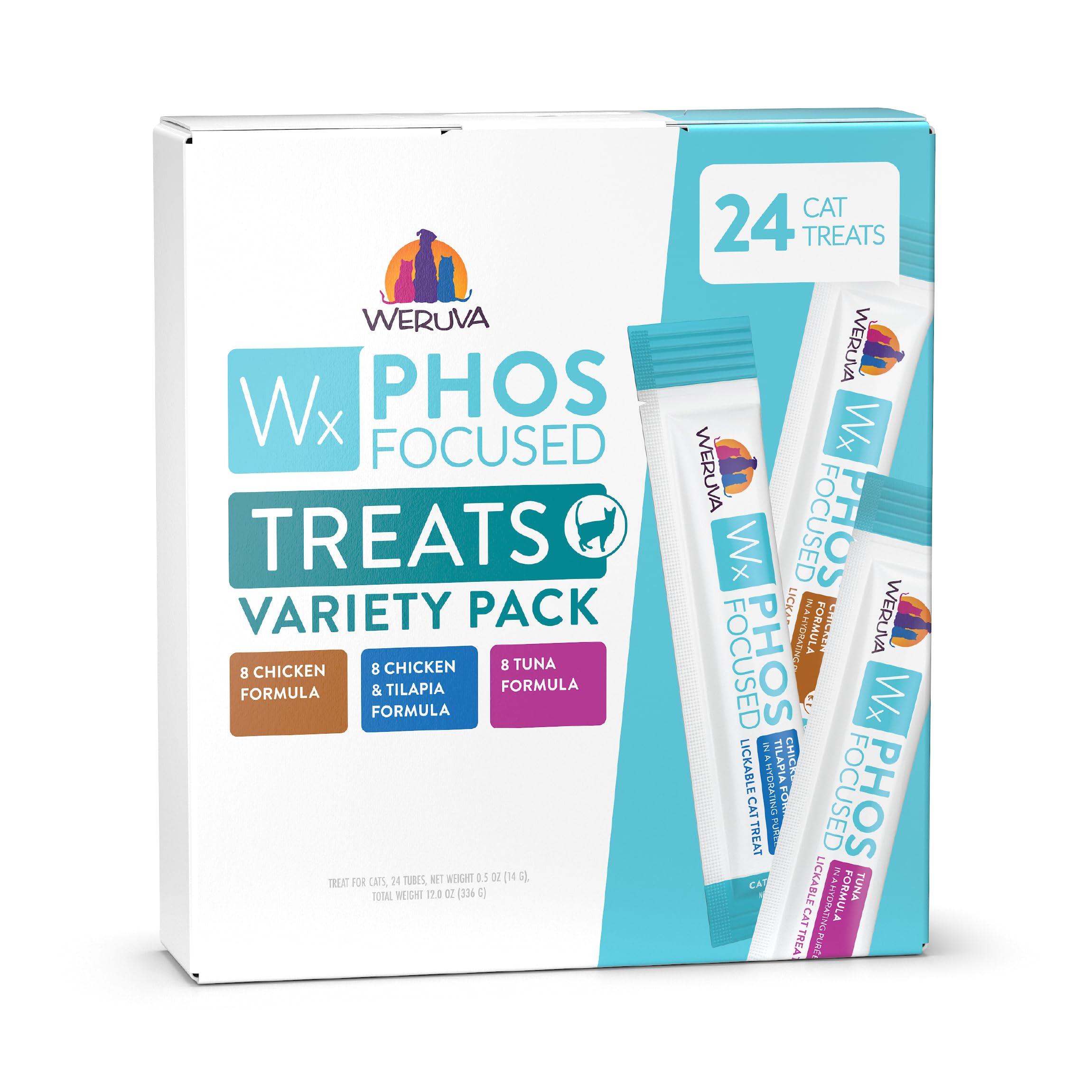 Weruva Wx Phos Focused, emballage 24 tubes prêt à offrir.