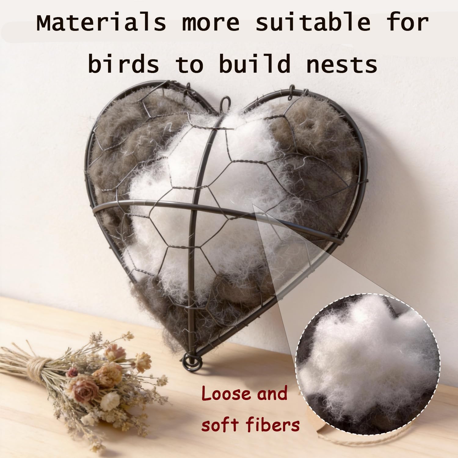 WesGen deux sacs matériaux naturels: fibres douces pour nid sûr.