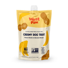 WEST PAW friandise chien au beurre de cacahuète crémeux et banane, emballage pratique.