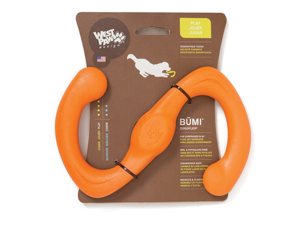 WEST PAW Bumi – jouet tir en forme S, idéal pour tir et lancer.