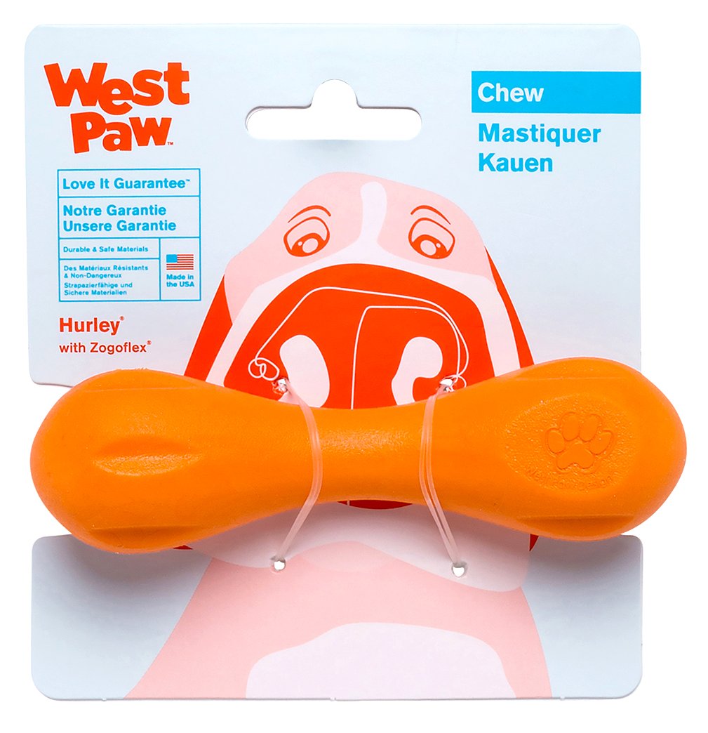West Paw Hurley os de chien durable pour sessions de mâche prolongées.