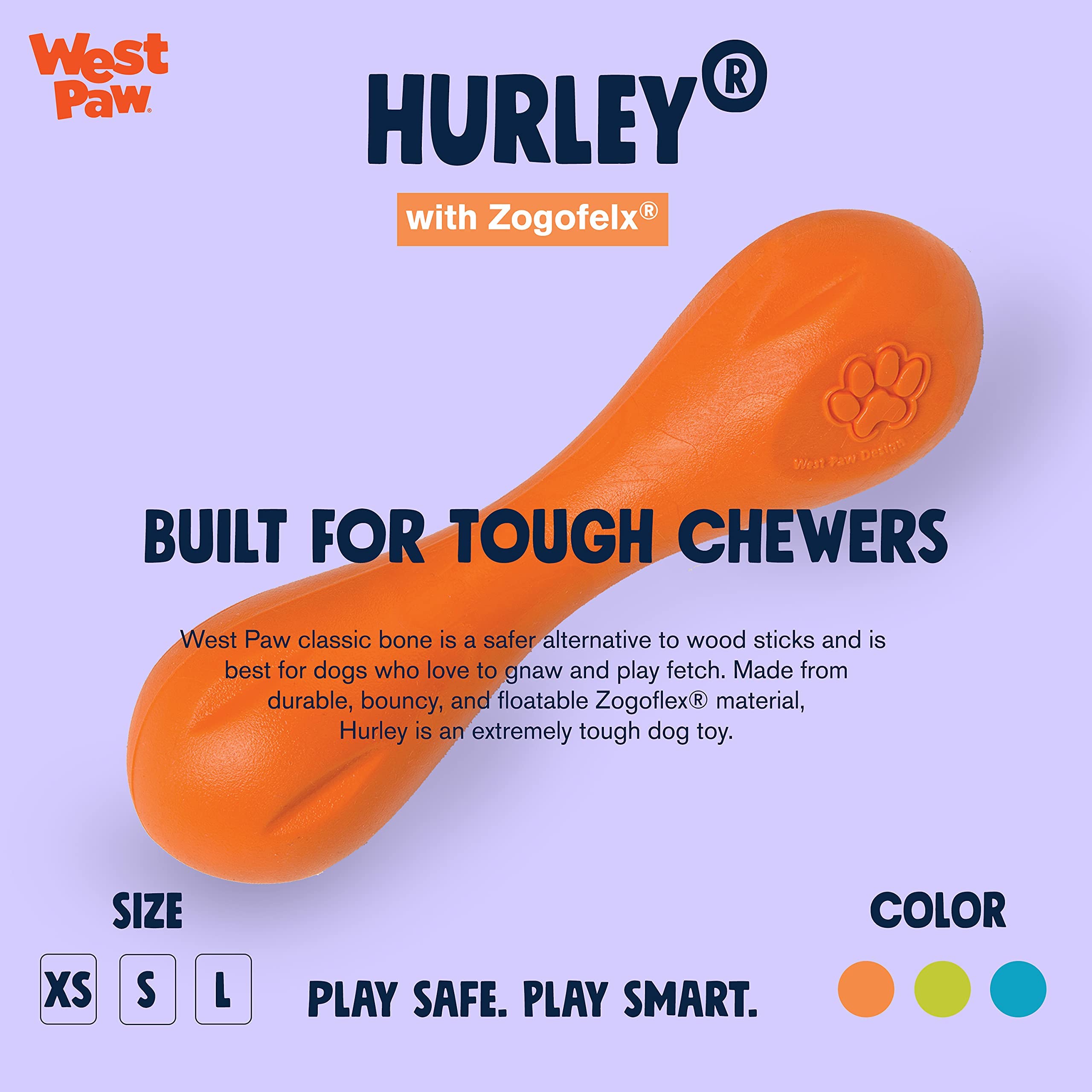 West Paw Hurley os de chien flottant idéal pour jeux aquatiques.