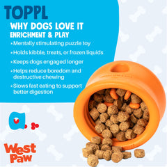 West Paw Toppl distributeur de friandises pour récompenses progressives.