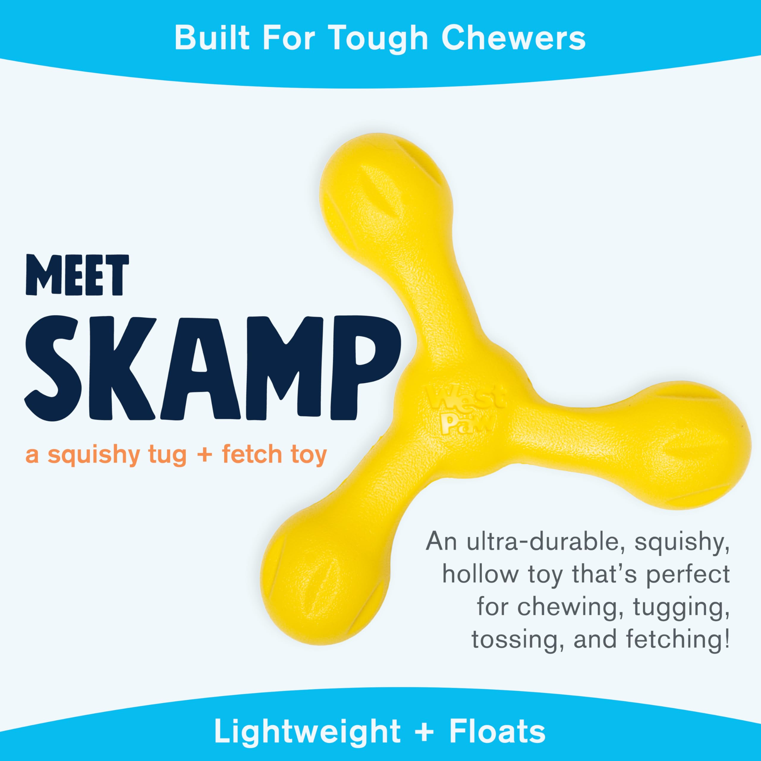 West Paw Zogoflex Air Skamp en action – idéal pour attraper et rapporter