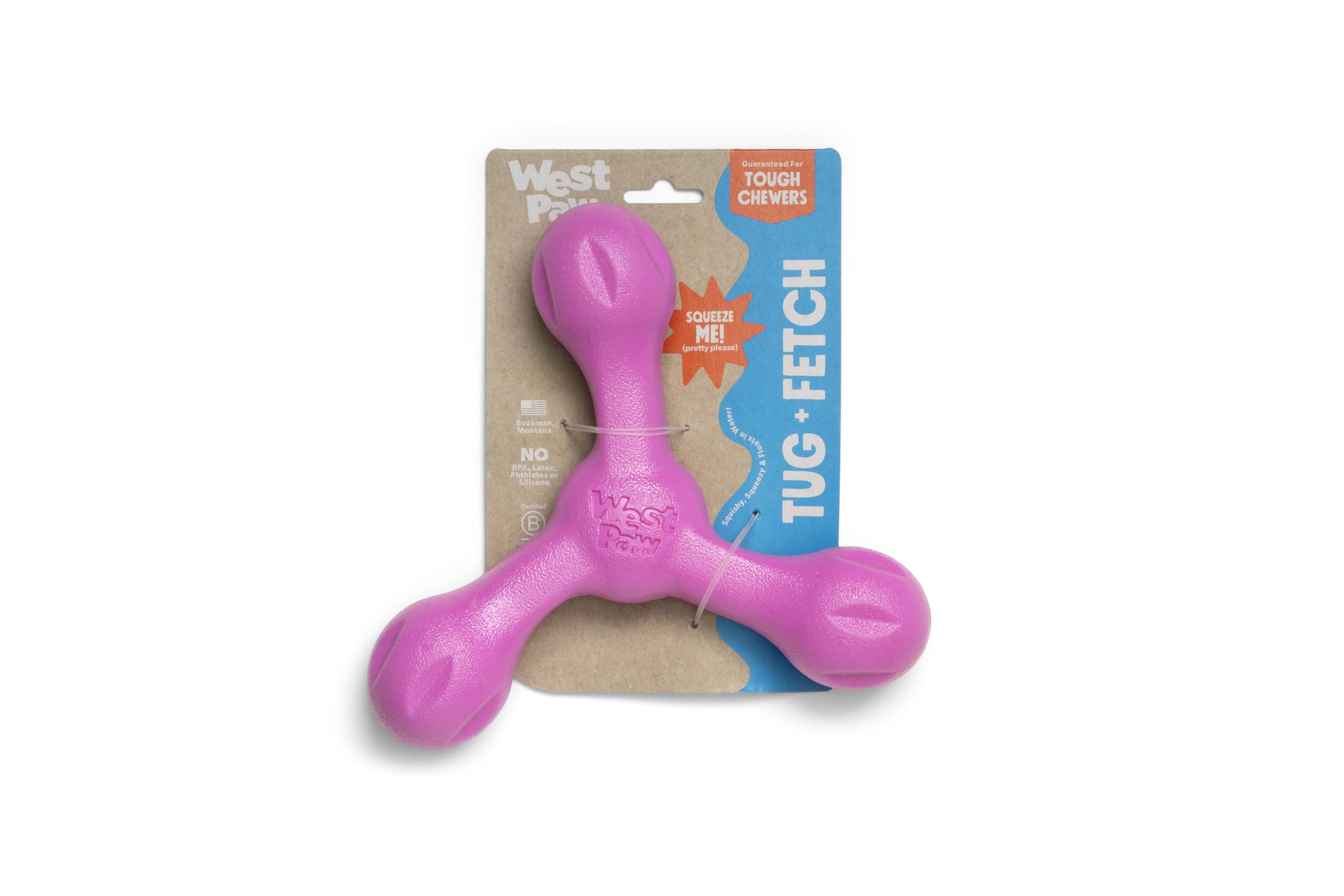 West Paw Zogoflex Air Skamp, forme triple lobes, idéal pour mastiquer et rapporter.