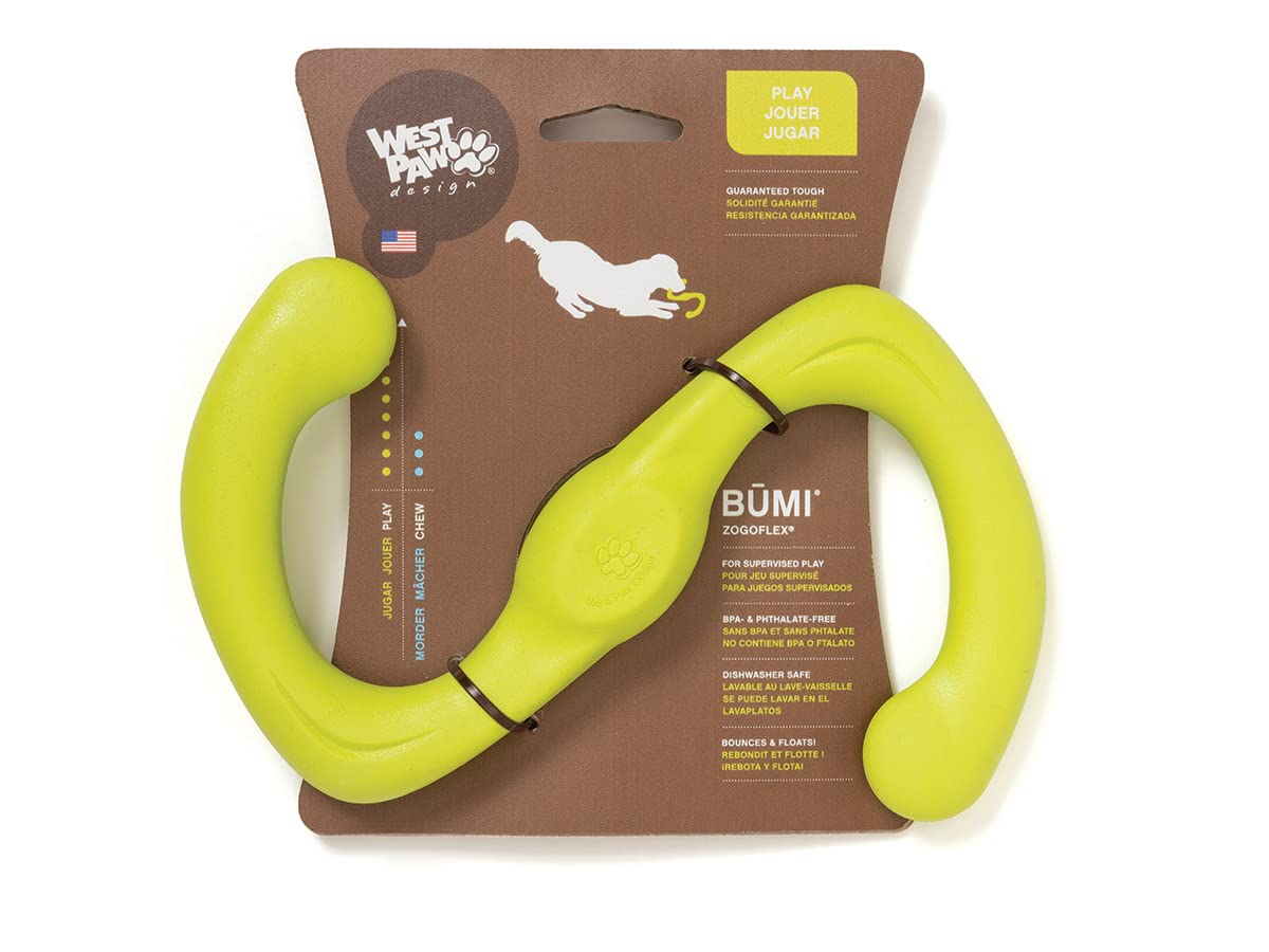 West Paw Zogoflex Bumi en forme de S, idéal pour tirer et rapporter les objets.