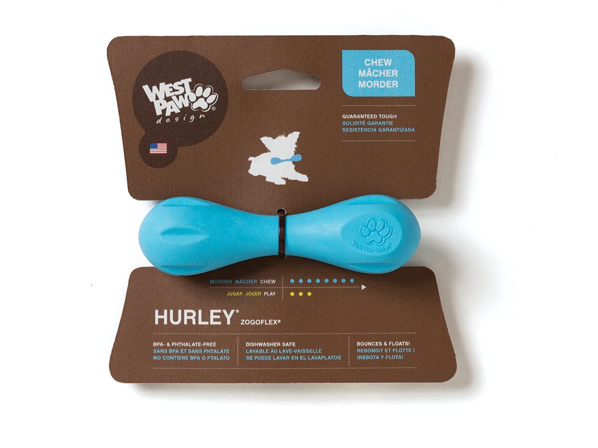 WEST PAW Zogoflex Hurley, os-boulet-flottant, parfait pour rapporter et mâcher sans danger.