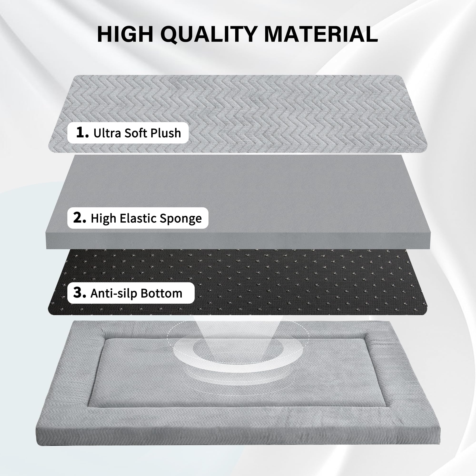 WESTERN HOME grand lit chien base antiglisse pour garder le matelas en place.
