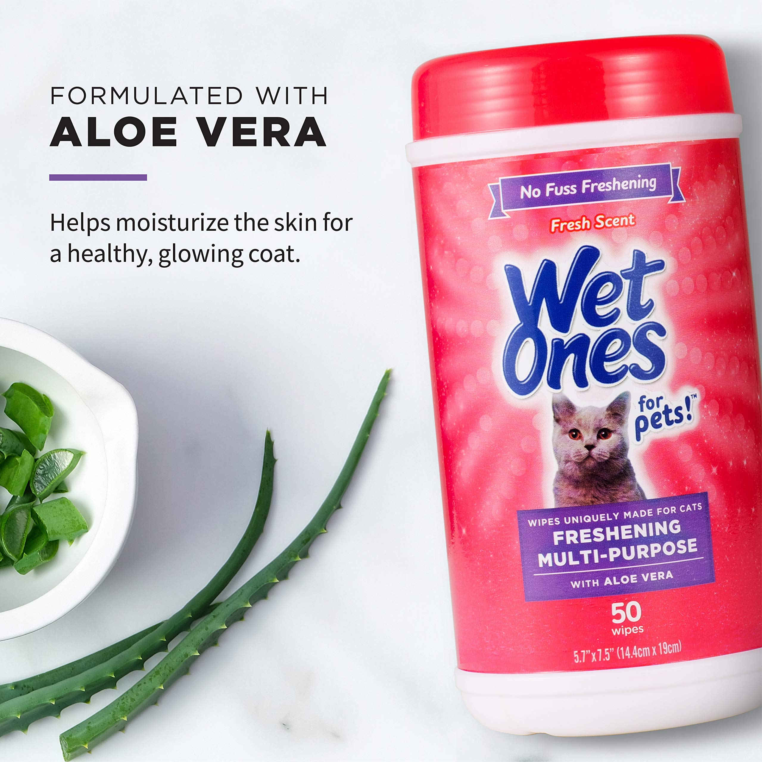 Wet Ones Lingettes Odeur Frais Chat: laisse un parfum léger et agréable sur le pelage.