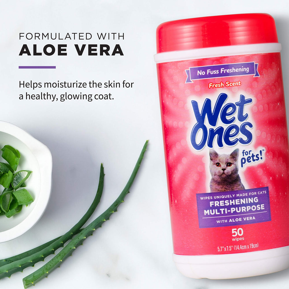 Wet Ones Lingettes Odeur Frais Chat: laisse un parfum léger et agréable sur le pelage.