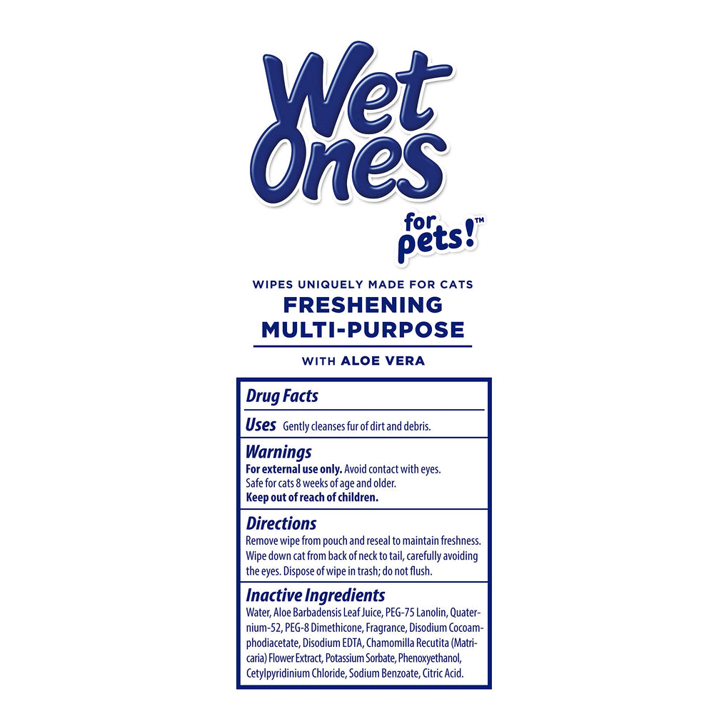 Wet Ones Lingettes Pelage Propre Chat: aide à garder les poils propres entre les bains.