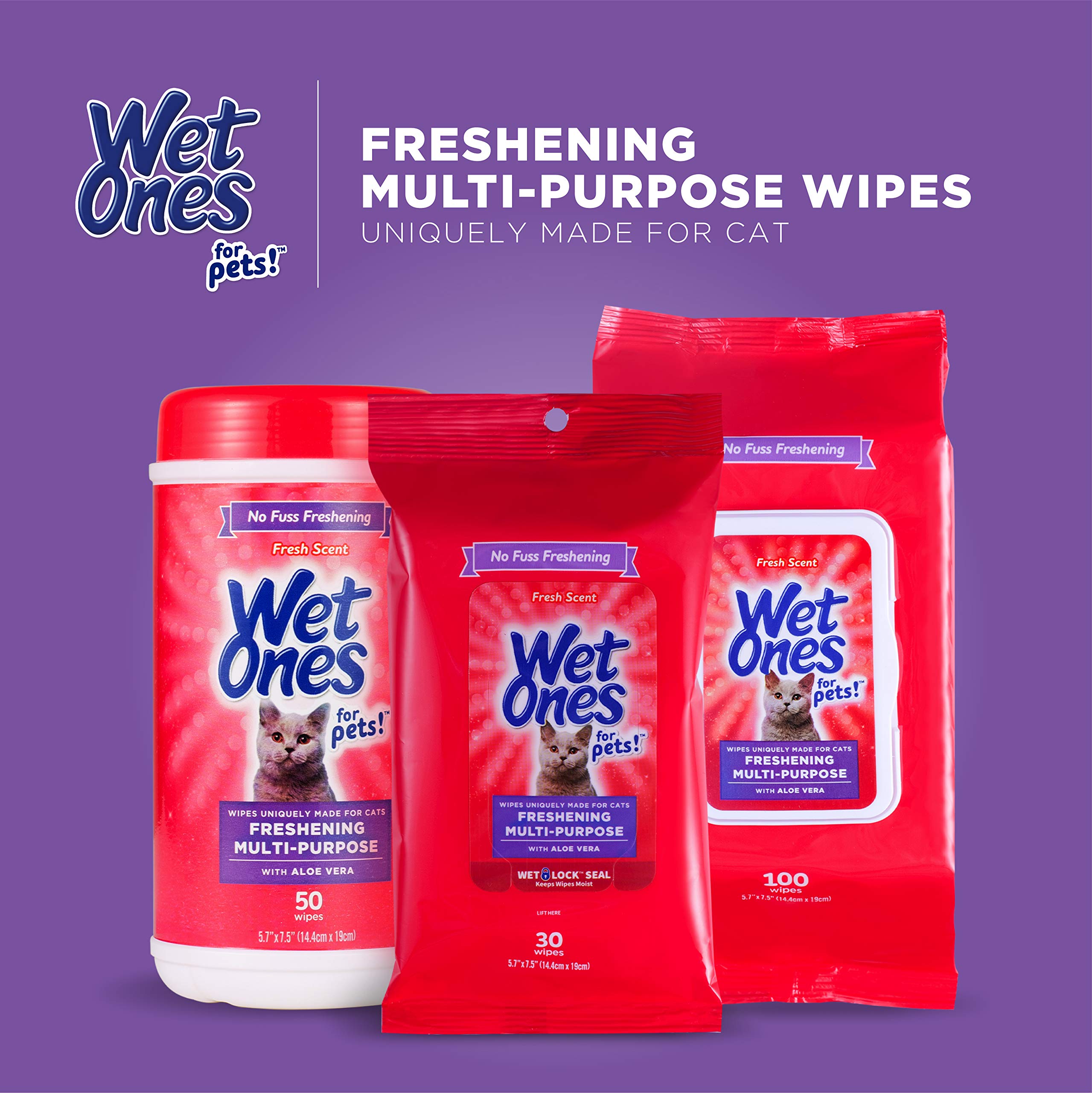 Wet Ones Lingettes Visage Chat: nettoyage ciblé du visage sans rinçage.