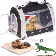 WEVONIGU dragon barbu sac transport avec fenetre transparente pour interaction en voyage.