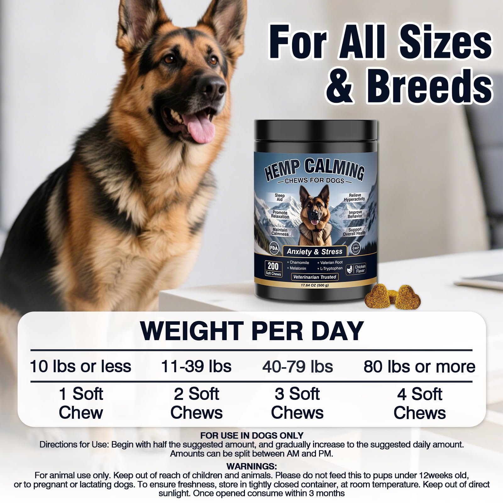 WEYILL chien bouchées apaisantes - formulation naturelle sans cereales pour le bien etre