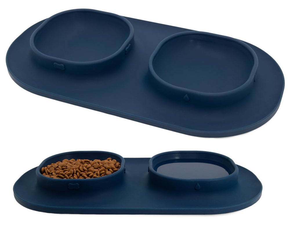 WEYOVGO ensemble-bols-chien-bleu: pratique et sans déversement lors des repas.