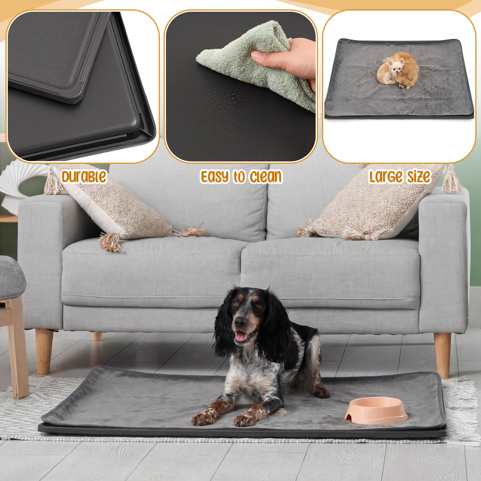 Weysat tapis-pipi chien absorbant facilitant le nettoyage et l’hygiène.