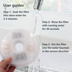 Filtre WEZEBEL pour fontaine Catit acier inox: impuretés réduites et eau limpide.