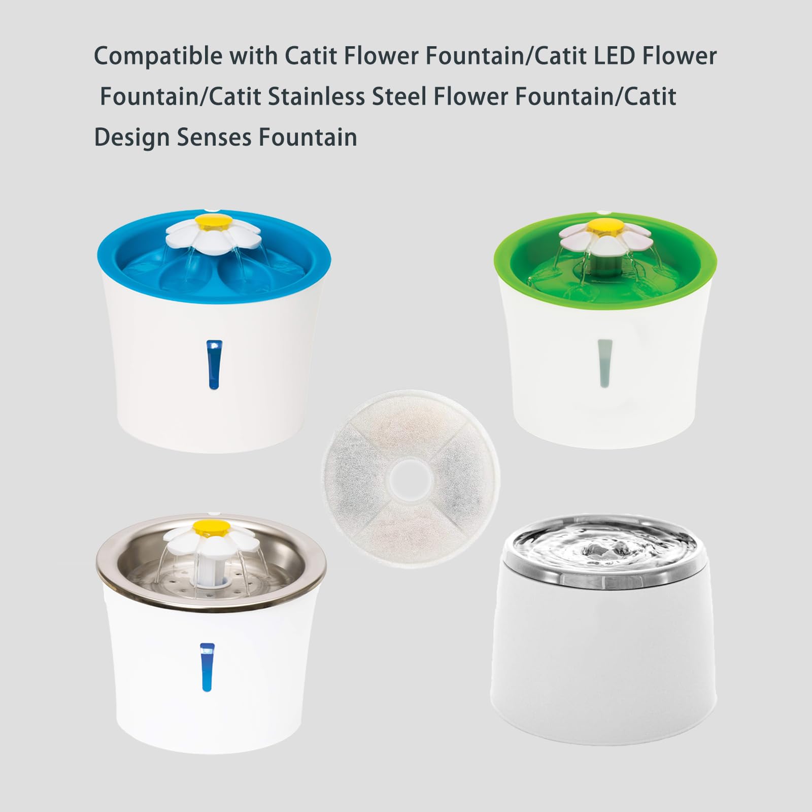 Filtre triple action WEZEBEL pour Catit Flower, filtration améliorée.